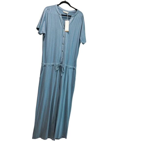 NWT! Woolovers Button Through Jumpsuit Denim Blue Size Large - Picture 3 of 7